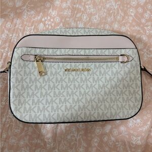 Pink and white Michael Kors crossbody.